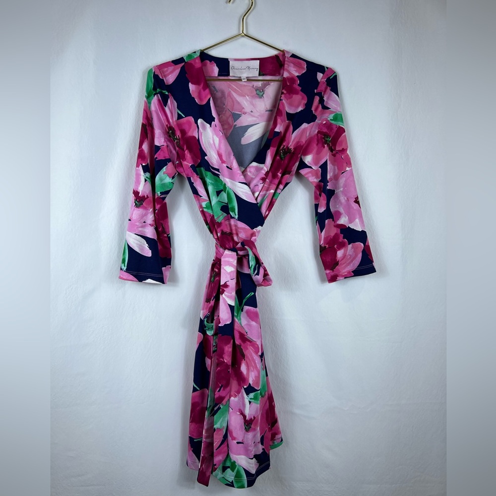 Charles Henry Spring floral wrap dress size L
